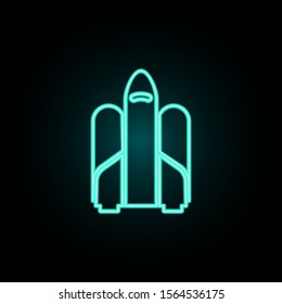 Rocket with shuttle neon icon. Simple thin line, outline vector of web icons for ui and ux, website or mobile application