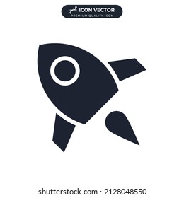 Lanzadera de cohetes. Plantilla de símbolo de icono de negocio de inicio para la ilustración vectorial de la colección de diseño gráfico y web