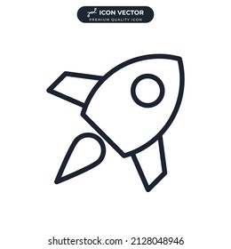 Rocket shuttle. Startup business icon symbol template for graphic and web design collection logo vector illustration