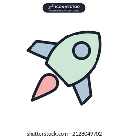 Rocket shuttle. Startup business icon symbol template for graphic and web design collection logo vector illustration