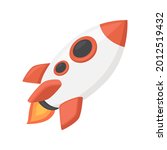 Rocket Sign Emoji Icon Illustration. Spaceship Vector Symbol Emoticon Design Clip Art Sign Comic Style.