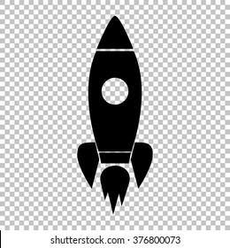 Rocket Sign. Flat Style Icon On Transparent Background