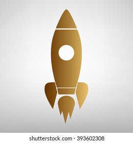 Rocket sign. Flat style icon