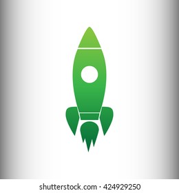 Rocket sign. Green gradient icon