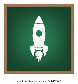 Rocket sign illustration. Flat style black icon on white.