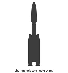 Rocket sign illustration. Vector. Black icon on white background