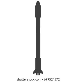 Rocket sign illustration. Vector. Black icon on white background