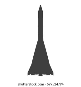 Rocket sign illustration. Vector. Black icon on white background