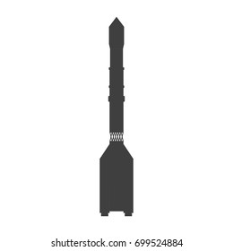Rocket sign illustration. Vector. Black icon on white background