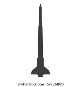 Rocket sign illustration. Vector. Black icon on white background