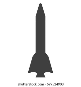 Rocket sign illustration. Vector. Black icon on white background