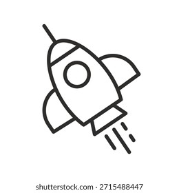 Signo de cohete, icono de cohete de contorno simple
