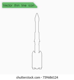 Rocket sign. Vector. Line icon on white background.