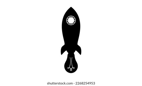 Rocket silhouette, high quality vector