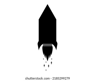 Rocket silhouette icon illustration  template for many purpose. Isolated on white background
