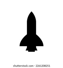 Rocket silhouette illustration astronaut vehicle icon. Rocket launch vector missle spaceship future speed cartoon concept