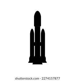 Rocket silhouette illustration astronaut vehicle icon. Rocket launch vector missle spaceship future speed cartoon concept