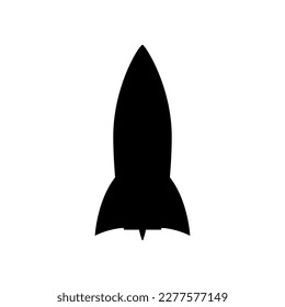 Rocket silhouette illustration astronaut vehicle icon. Rocket launch vector missle spaceship future speed cartoon concept