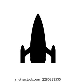 Rocket silhouette illustration astronaut vehicle icon. Rocket launch vector missle spaceship future speed cartoon concept