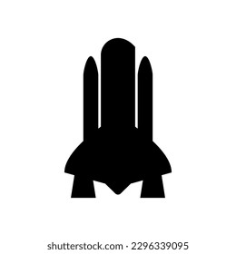 Rocket silhouette illustration astronaut vehicle icon. Rocket launch vector missle spaceship future speed cartoon concept