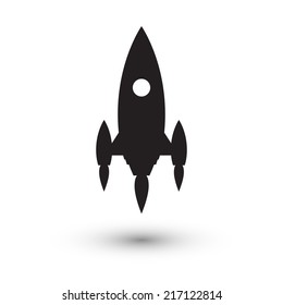 Rocket silhouette. Stary up vector illustration.