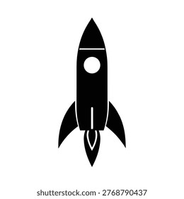 Rocket silhouette vector art Illustration