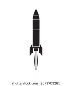 Rocket Silhouette vector illustration icon type design