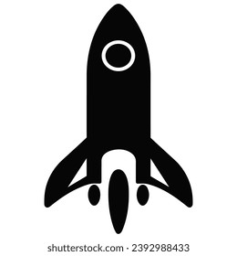 A Rocket Silhouette vector isolated on a white background