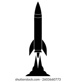 Rocket Silhouette Vector Sleek and Minimalist Design for Space Graphics