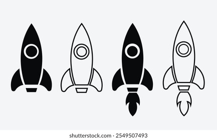 rocket silhouette vector symbol icon