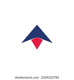 Rakete einfache Pfeil-nach-oben geometrisches Logo Vektorgrafik  