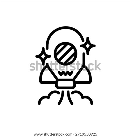 rocket simple black filled outline illustration