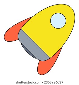 Rocket simple element flat vector collection illustration space cosmic astronaut theme spaceship