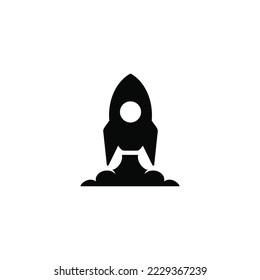 Rocket simple flat icon vector