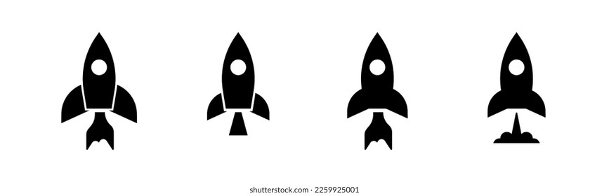 Rocket simple icon set vector illustration.	