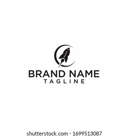 rocket simple logo design ector