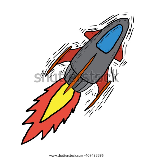 Rocket Sketch Drawing Free Hand Vector Stock Vector (Royalty Free ...