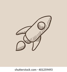 Rocket sketch icon.