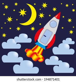 Rocket in the sky