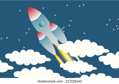 Rocket in sky