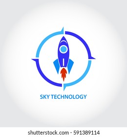 Rocket sky technology logo
