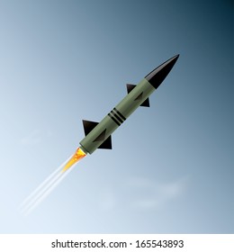 rocket in the sky. vector illustration. eps10