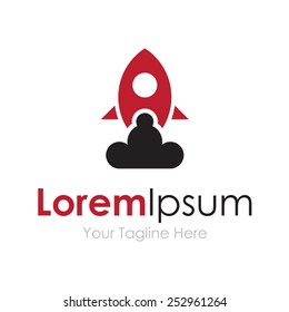 Rocket smoke blast take off simple business icon logo
