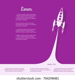 Rocket with smoke. Business startup concept. Project start-up development, marketing innovation. Flat design. Vector