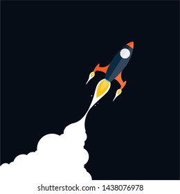 rocket soaring high with smoke