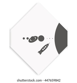 Rocket  and solar system icon.
