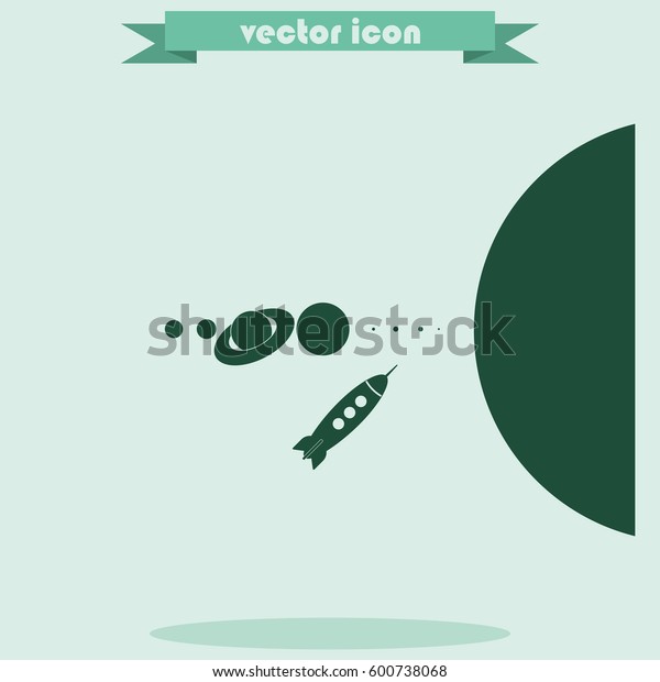 Rocket  and solar system\
icon.