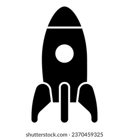 Rocket solid icon, kid toys concept, cosmic rocket sign on white background, spaceship icon in glyph style for mobile concept and web design. Vector graphics