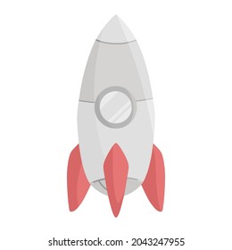 rocket for space color illustration