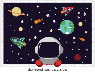 rocket in space. cosmic world